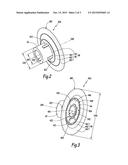 PULLEY DEVICE FOR BELT OR CHAIN, MANUFACTURING PROCESS OF AN HOLLOW SHAFT     FOR SUCH A DEVICE AND ASSEMBLY PROCESS OF SUCH A DEVICE diagram and image