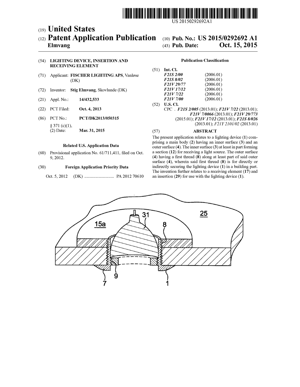 LIGHTING DEVICE, INSERTION AND RECEIVING ELEMENT - diagram, schematic, and image 01