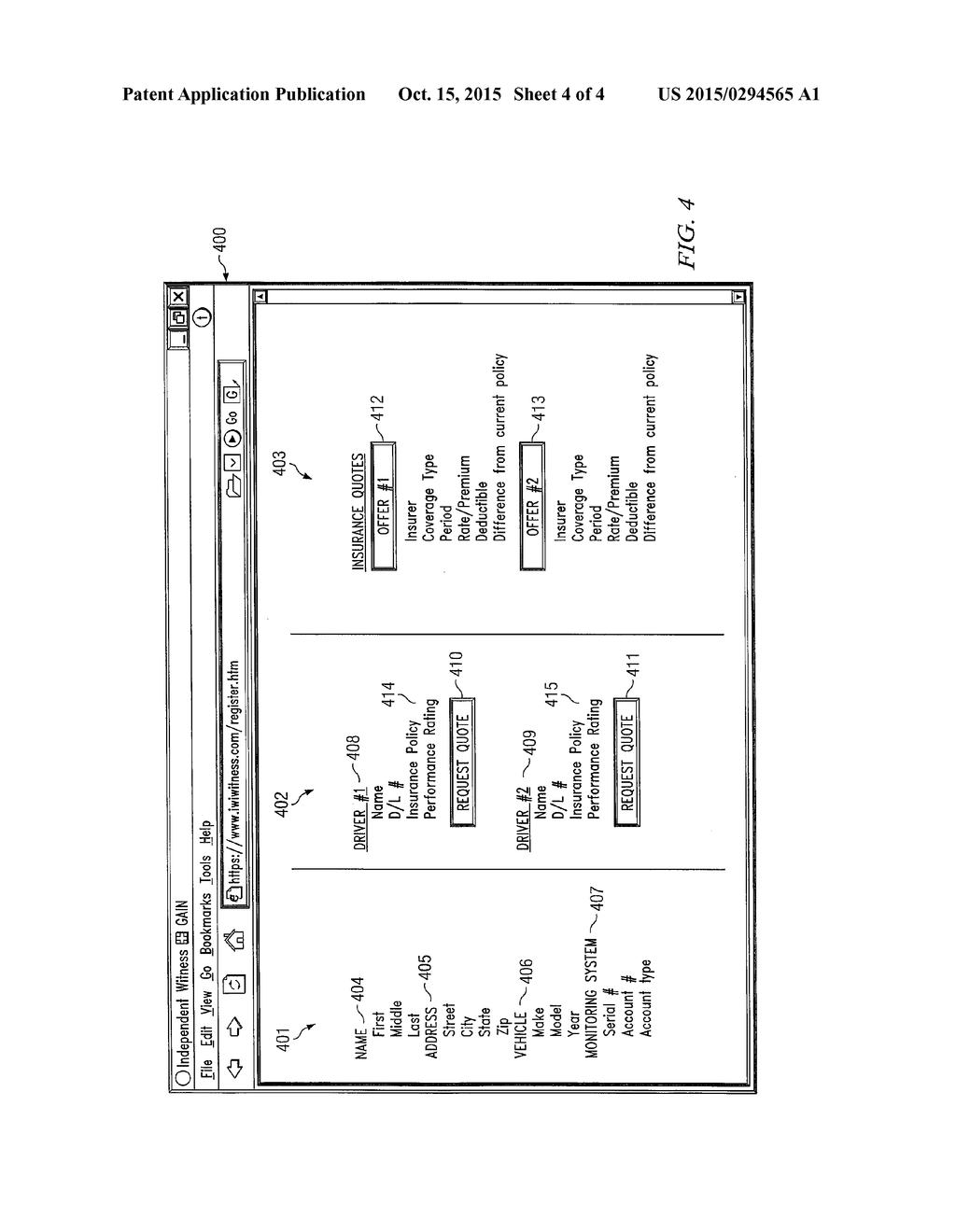 System and Method for Providing a User Interface for Vehicle Monitoring     System Users and Insurers - diagram, schematic, and image 05