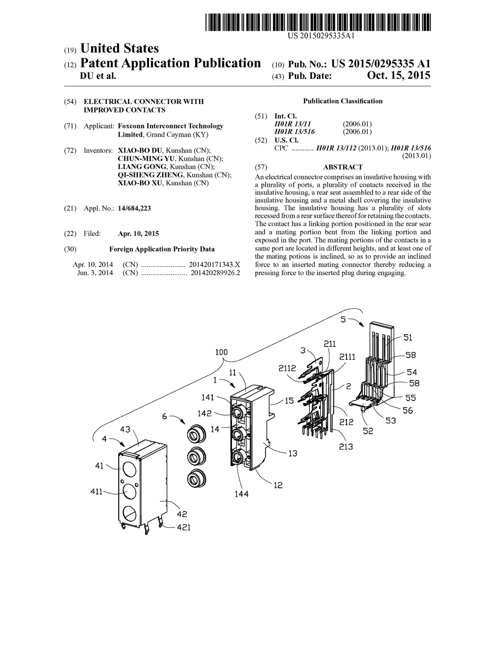 ELECTRICAL CONNECTOR WITH IMPROVED CONTACTS - diagram, schematic, and image 01