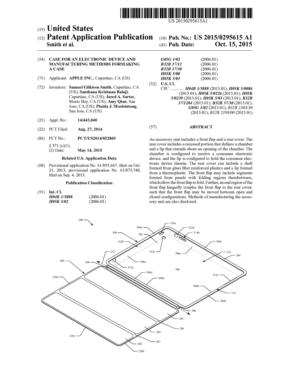 CASE FOR AN ELECTRONIC DEVICE AND MANUFACTURING METHODS FORMAKING A CASE - diagram, schematic, and image 01