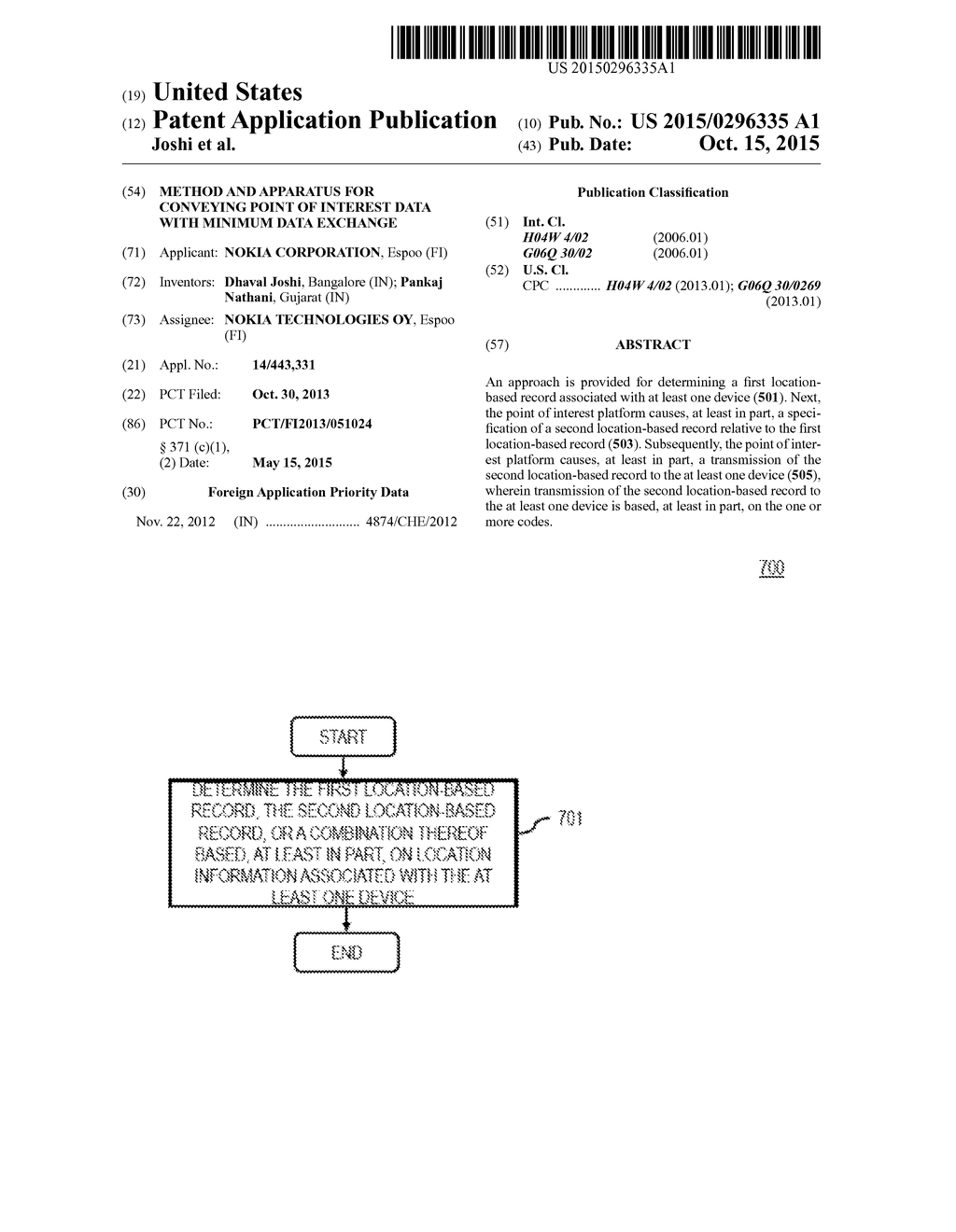 METHOD AND APPARATUS FOR CONVEYING POINT OF INTEREST DATA WITH MINIMUM     DATA EXCHANGE - diagram, schematic, and image 01