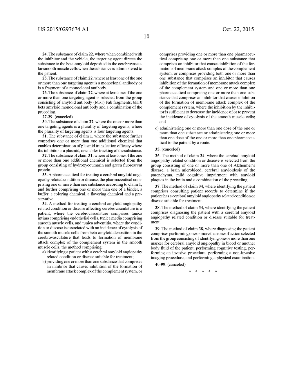 SUBSTANCES AND METHODS FOR THE TREATMENT OF CEREBRAL AMYLOID ANGIOPATHY     RELATED CONDITIONS OR DISEASE - diagram, schematic, and image 16