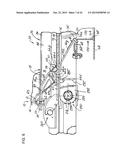 RAILROAD HOPPER CAR DISCHARGE GATE ASSEMBLY AND RELATED METHOD FOR     INFLUENCING GRAVITATIONAL DISCHARGE OF MATERIAL FROM A RAILROAD HOPPER     CAR diagram and image