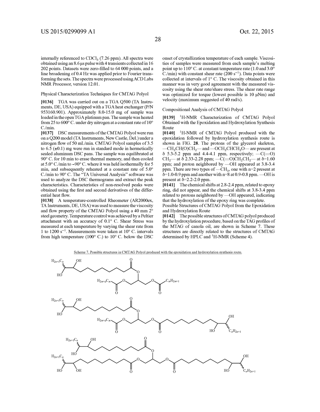 CERTAIN METATHESIZED NATURAL OIL TRIACYLGLYCEROL POLYOLS FOR USE IN     POLYURETHANE APPLICATIONS AND THEIR RELATED PROPERTIES - diagram, schematic, and image 59