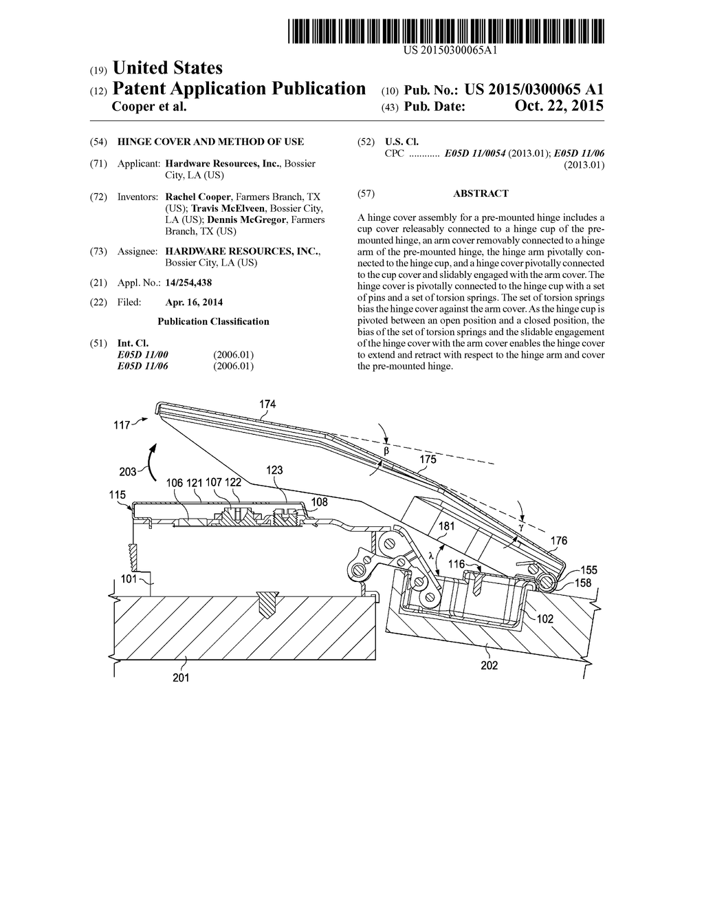 HINGE COVER AND METHOD OF USE - diagram, schematic, and image 01