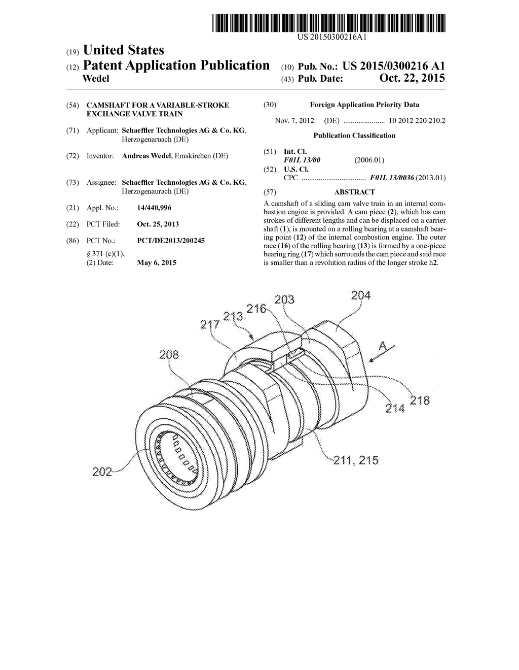 CAMSHAFT FOR A VARIABLE-STROKE EXCHANGE VALVE TRAIN - diagram, schematic, and image 01