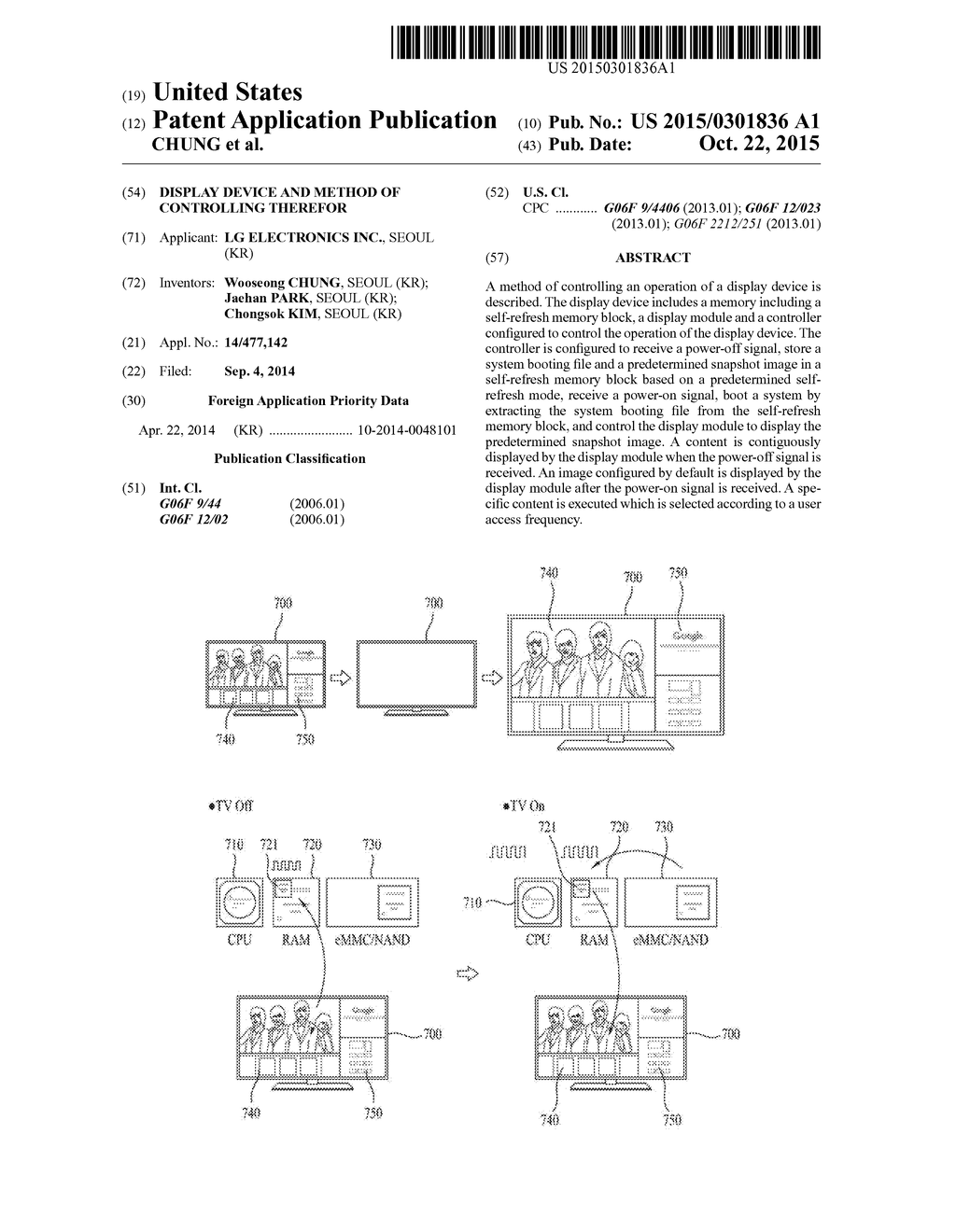 DISPLAY DEVICE AND METHOD OF CONTROLLING THEREFOR - diagram, schematic, and image 01