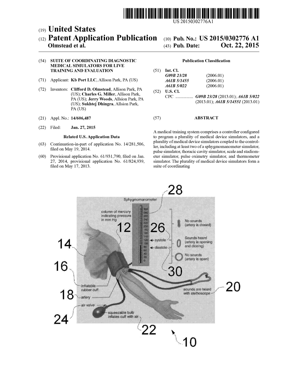 SUITE OF COORDINATING DIAGNOSTIC MEDICAL SIMULATORS FOR LIVE TRAINING AND     EVALUATION - diagram, schematic, and image 01