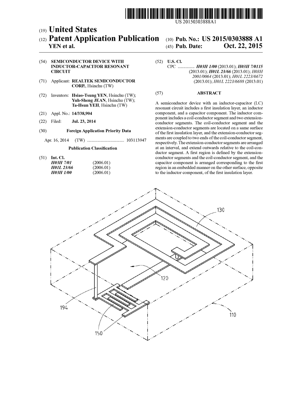 SEMICONDUCTOR DEVICE WITH INDUCTOR-CAPACITOR RESONANT CIRCUIT - diagram, schematic, and image 01