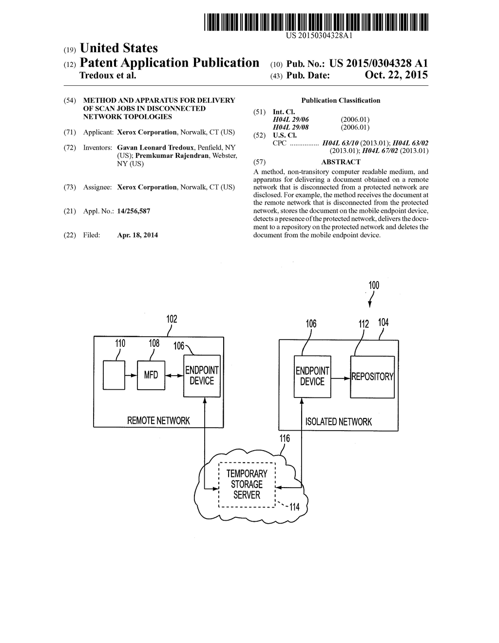 METHOD AND APPARATUS FOR DELIVERY OF SCAN JOBS IN DISCONNECTED NETWORK     TOPOLOGIES - diagram, schematic, and image 01