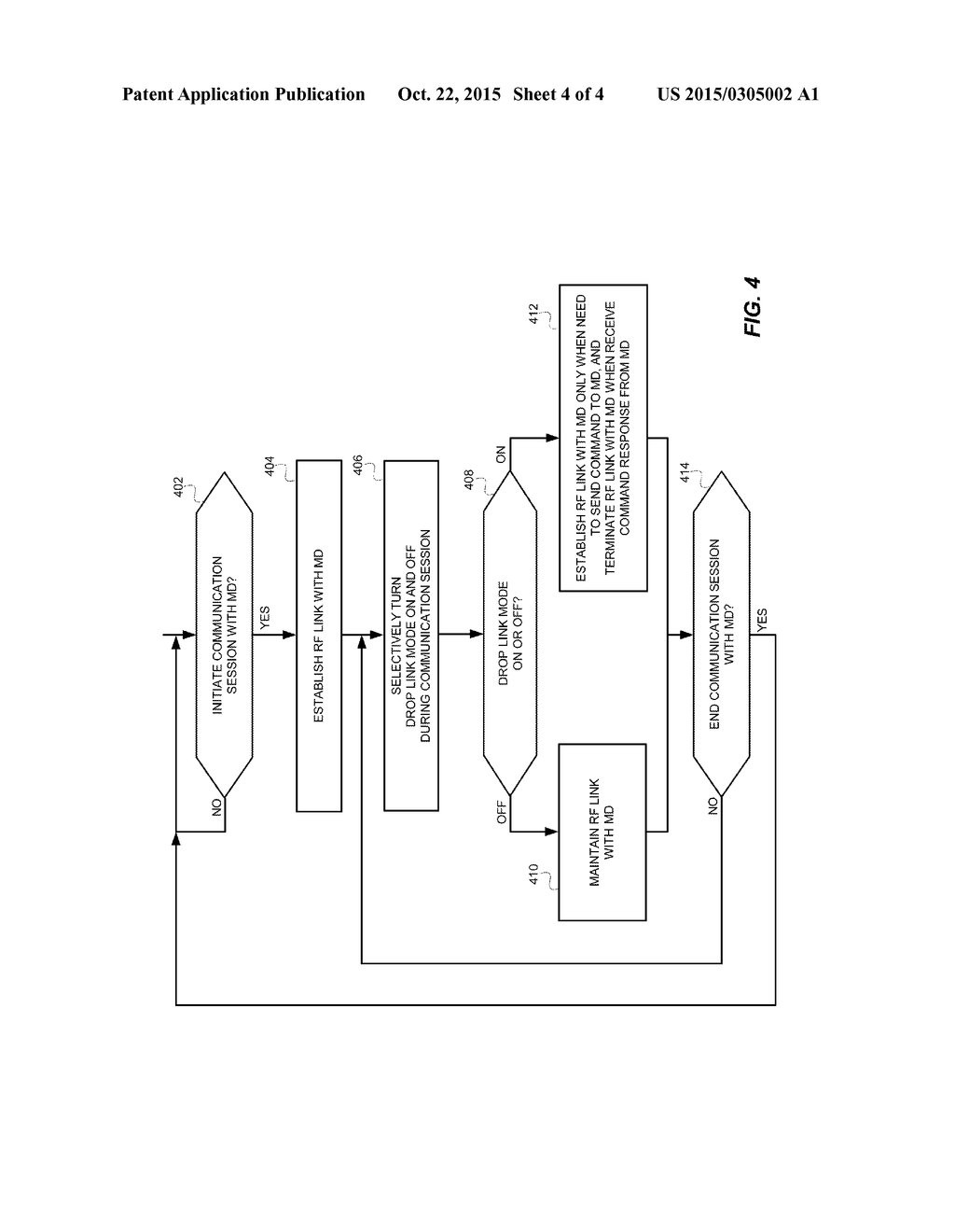 ESTABLISHING AN RF LINK BETWEEN A BASE STATION AND A MEDICAL DEVICE - diagram, schematic, and image 05