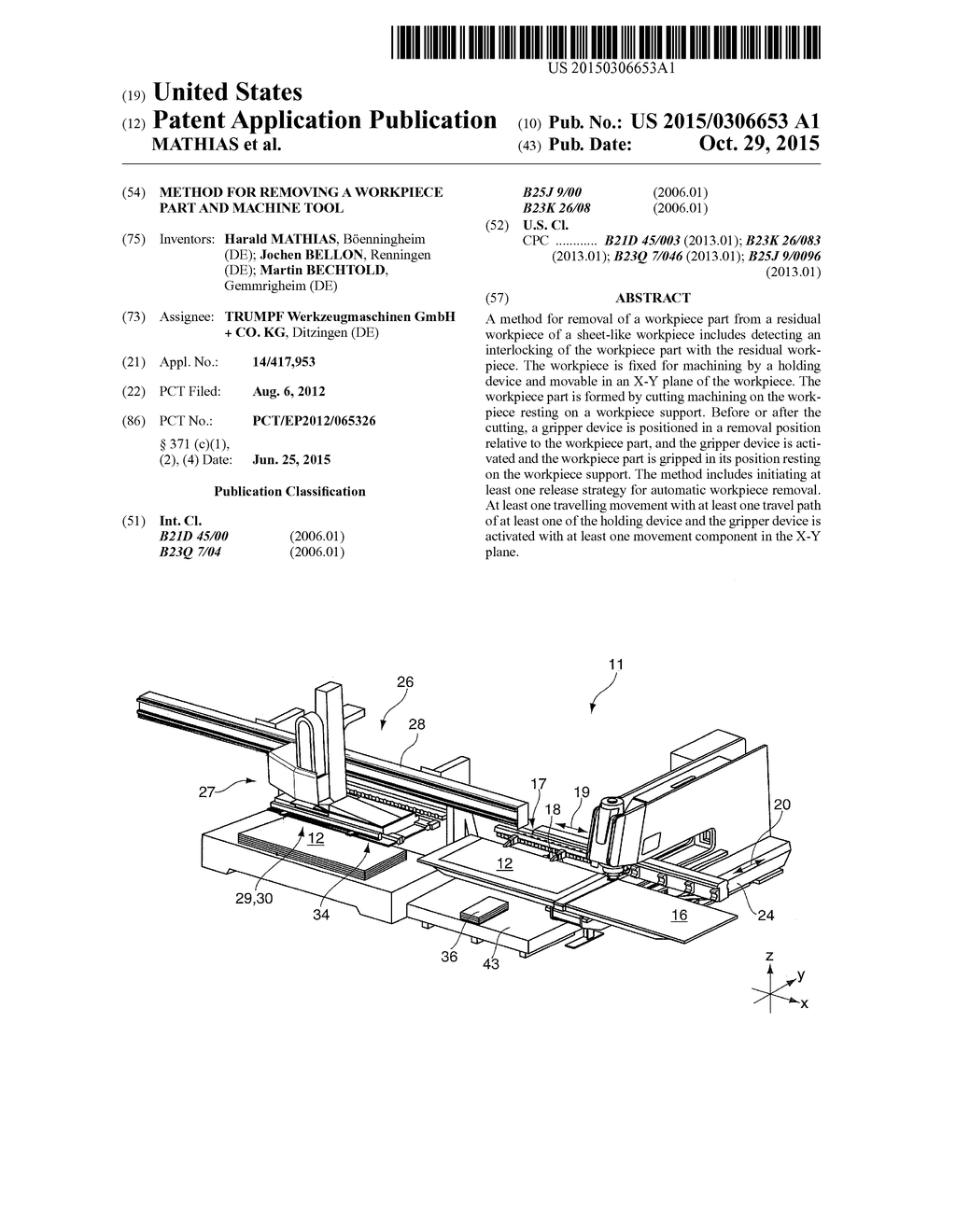 METHOD FOR REMOVING A WORKPIECE PART AND MACHINE TOOL - diagram, schematic, and image 01