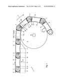 CONVEYING SYSTEM, AND USE OF A CHAMBER EXTENDING INWARDLY WITH RESPECT TO     A PLASTIC MODULE IN A CONVEYING SYSTEM diagram and image