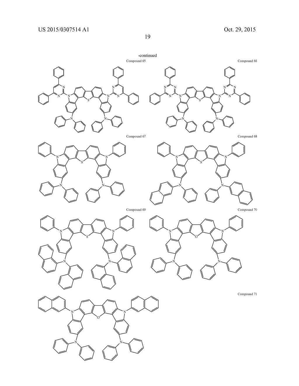 COMPOUND CONTAINING 5-MEMBERED HETEROCYCLES, ORGANIC ELECTRONIC DEVICE     USING SAME, AND TERMINAL COMPRISING THE LATTER - diagram, schematic, and image 26