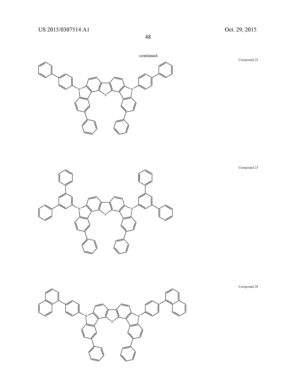 COMPOUND CONTAINING 5-MEMBERED HETEROCYCLES, ORGANIC ELECTRONIC DEVICE     USING SAME, AND TERMINAL COMPRISING THE LATTER - diagram, schematic, and image 55