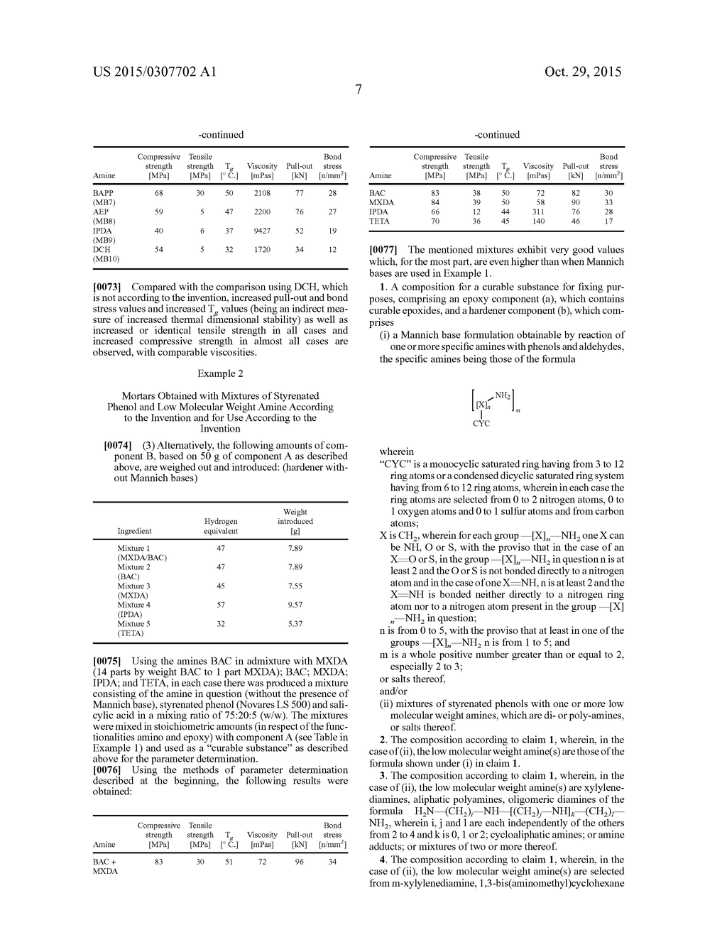 EPOXY-BASED SUBSTANCE FOR FIXING PURPOSES, THE USE THEREOF AND THE USE OF     SPECIFIC COMPONENTS - diagram, schematic, and image 08