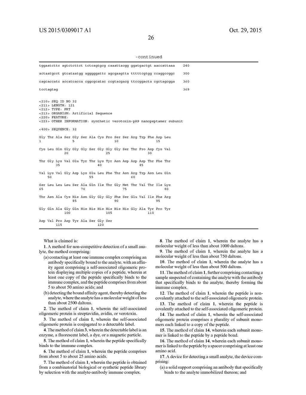 NON-COMPETITIVE IMMUNOASSAYS TO DETECT SMALL MOLECULES USING NANOPEPTAMERS - diagram, schematic, and image 34