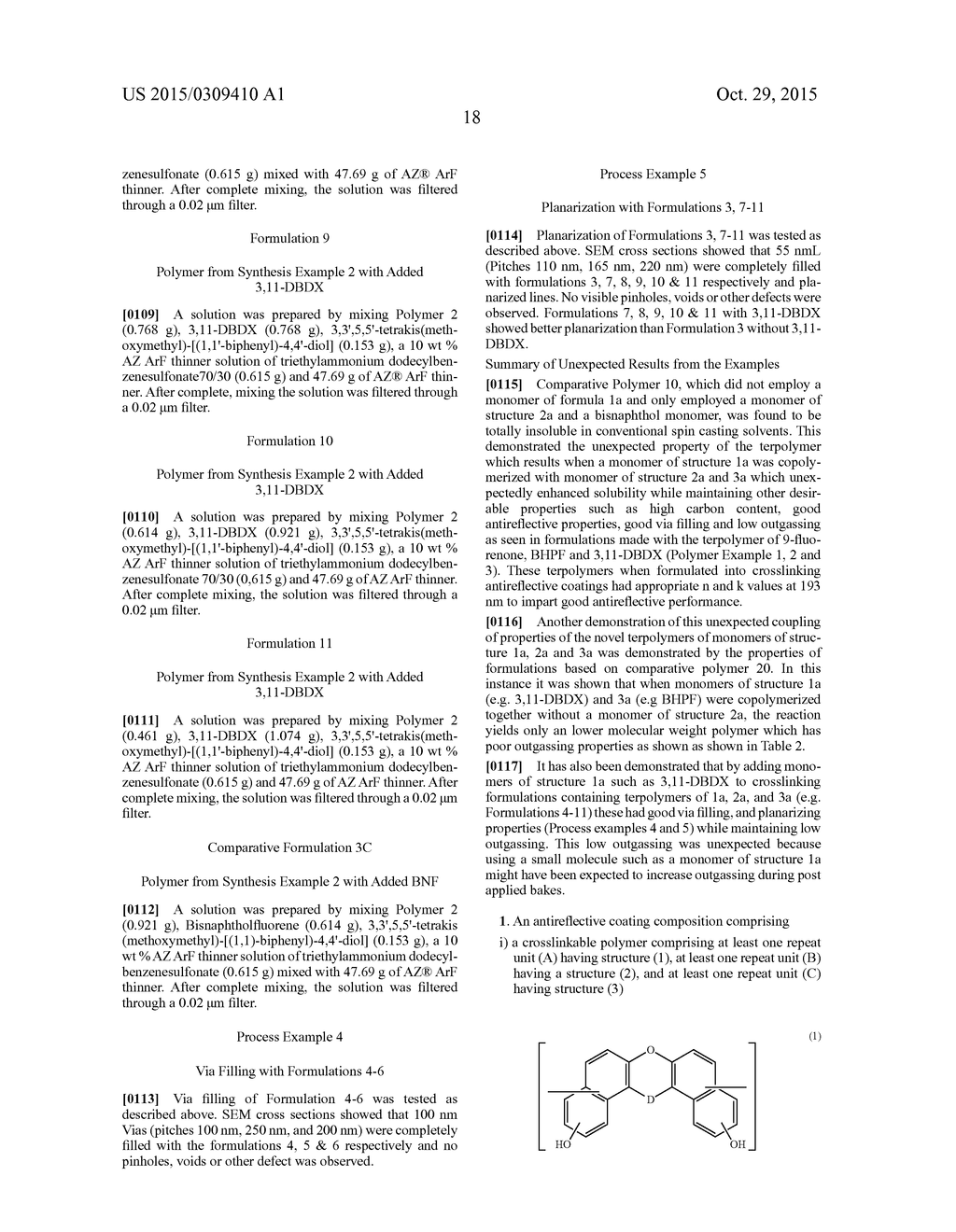 ANTIREFLECTIVE COATING COMPOSITIONS AND PROCESSES THEREOF - diagram, schematic, and image 20