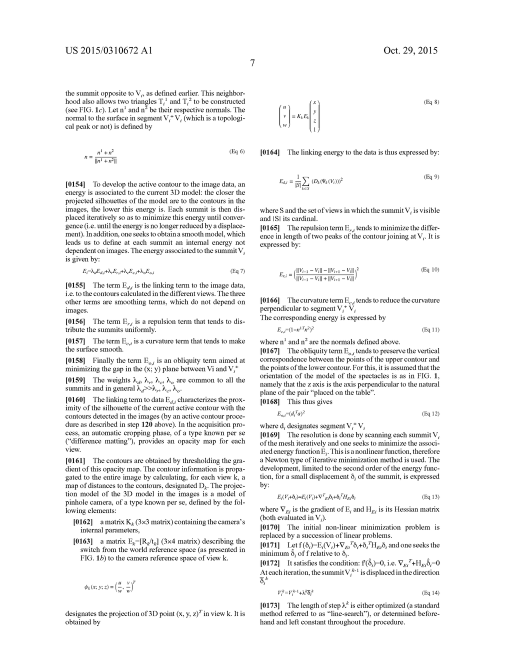 AUGMENTED REALITY METHOD APPLIED TO THE INTEGRATION OF A PAIR OF     SPECTACLES INTO AN IMAGE OF A FACE - diagram, schematic, and image 15