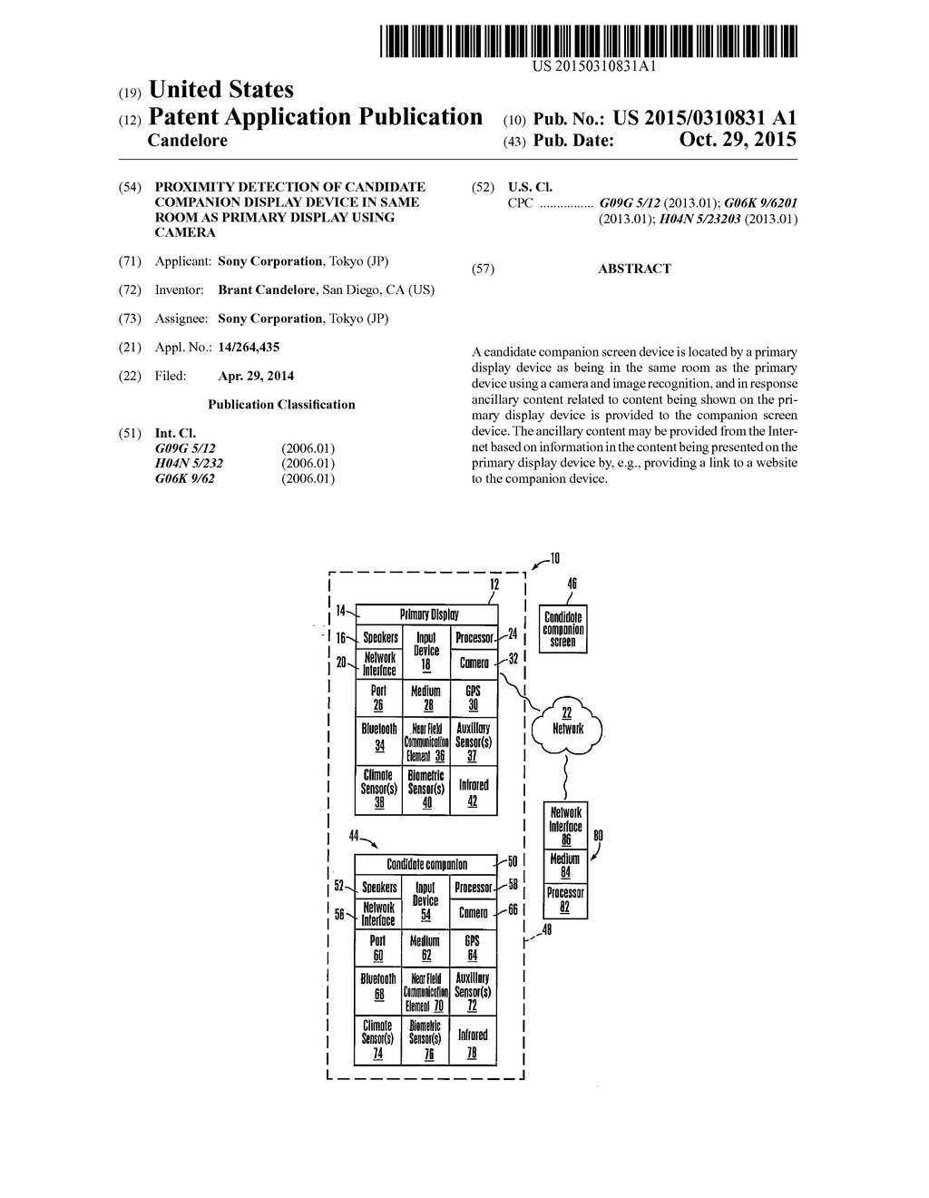 PROXIMITY DETECTION OF CANDIDATE COMPANION DISPLAY DEVICE IN SAME ROOM AS     PRIMARY DISPLAY USING CAMERA - diagram, schematic, and image 01