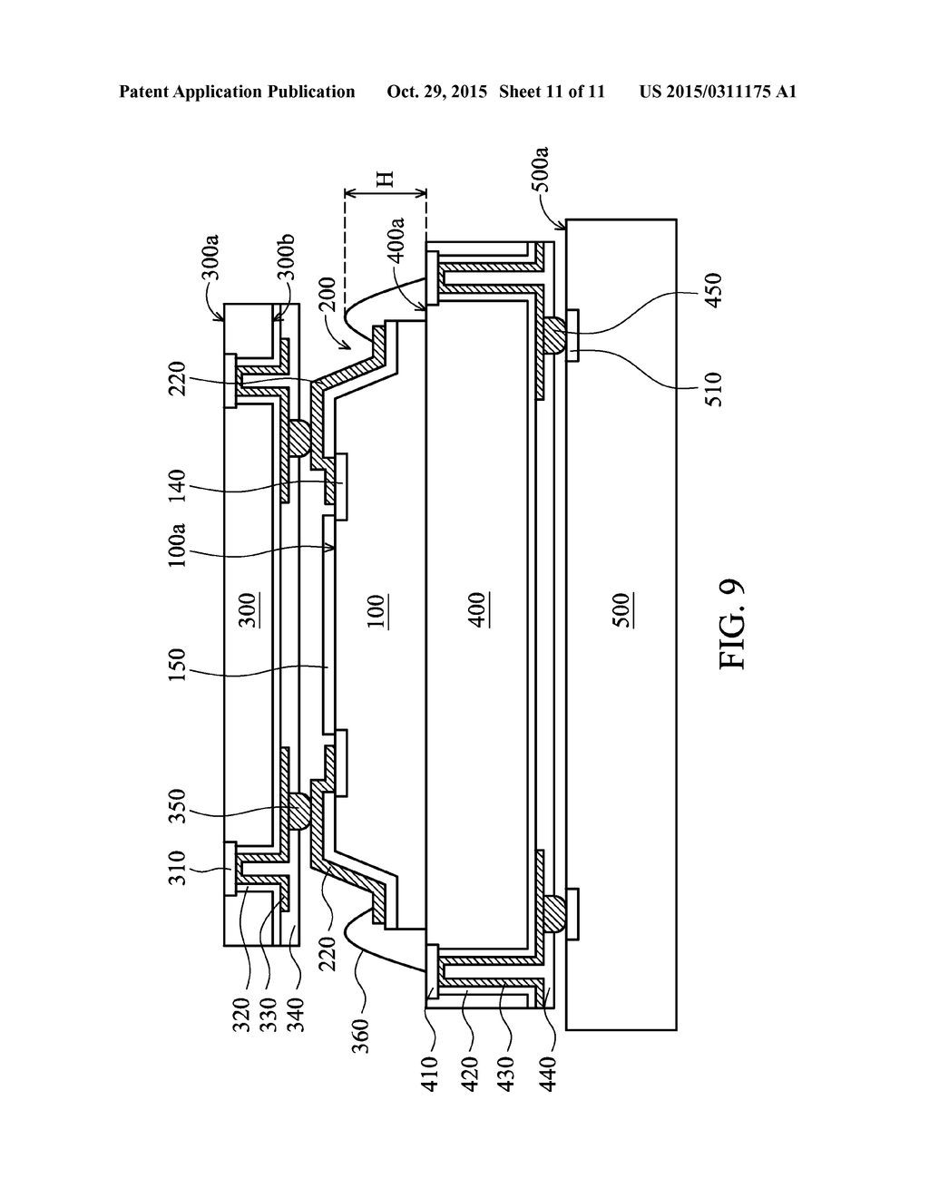 STACKED CHIP PACKAGE AND METHOD FOR FORMING THE SAME - diagram, schematic, and image 12