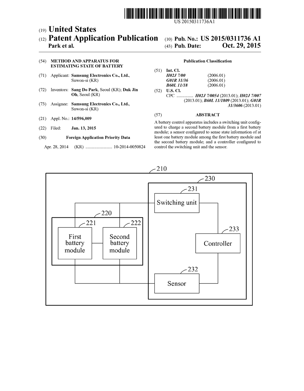 METHOD AND APPARATUS FOR ESTIMATING STATE OF BATTERY - diagram, schematic, and image 01