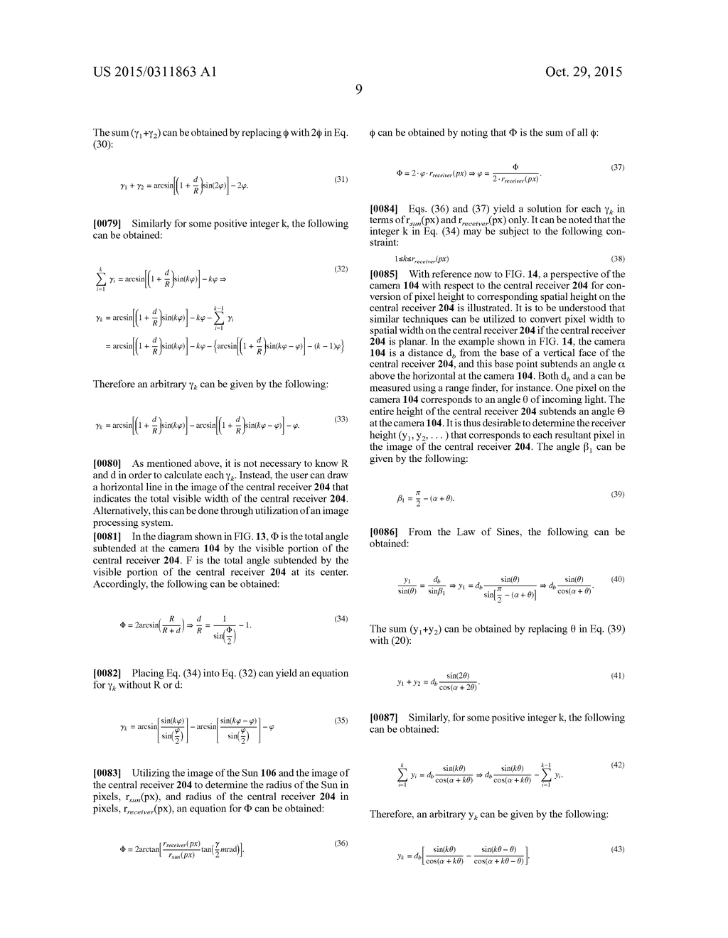 COMPUTATION OF GLINT, GLARE, AND SOLAR IRRADIANCE DISTRIBUTION - diagram, schematic, and image 26