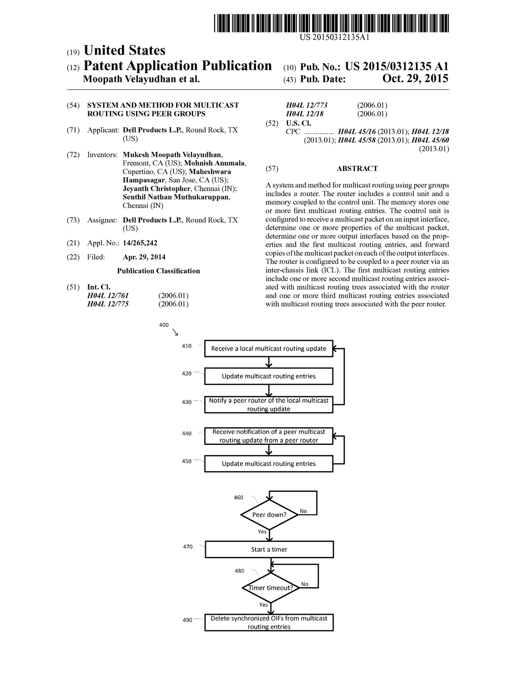 SYSTEM AND METHOD FOR MULTICAST ROUTING USING PEER GROUPS - diagram, schematic, and image 01