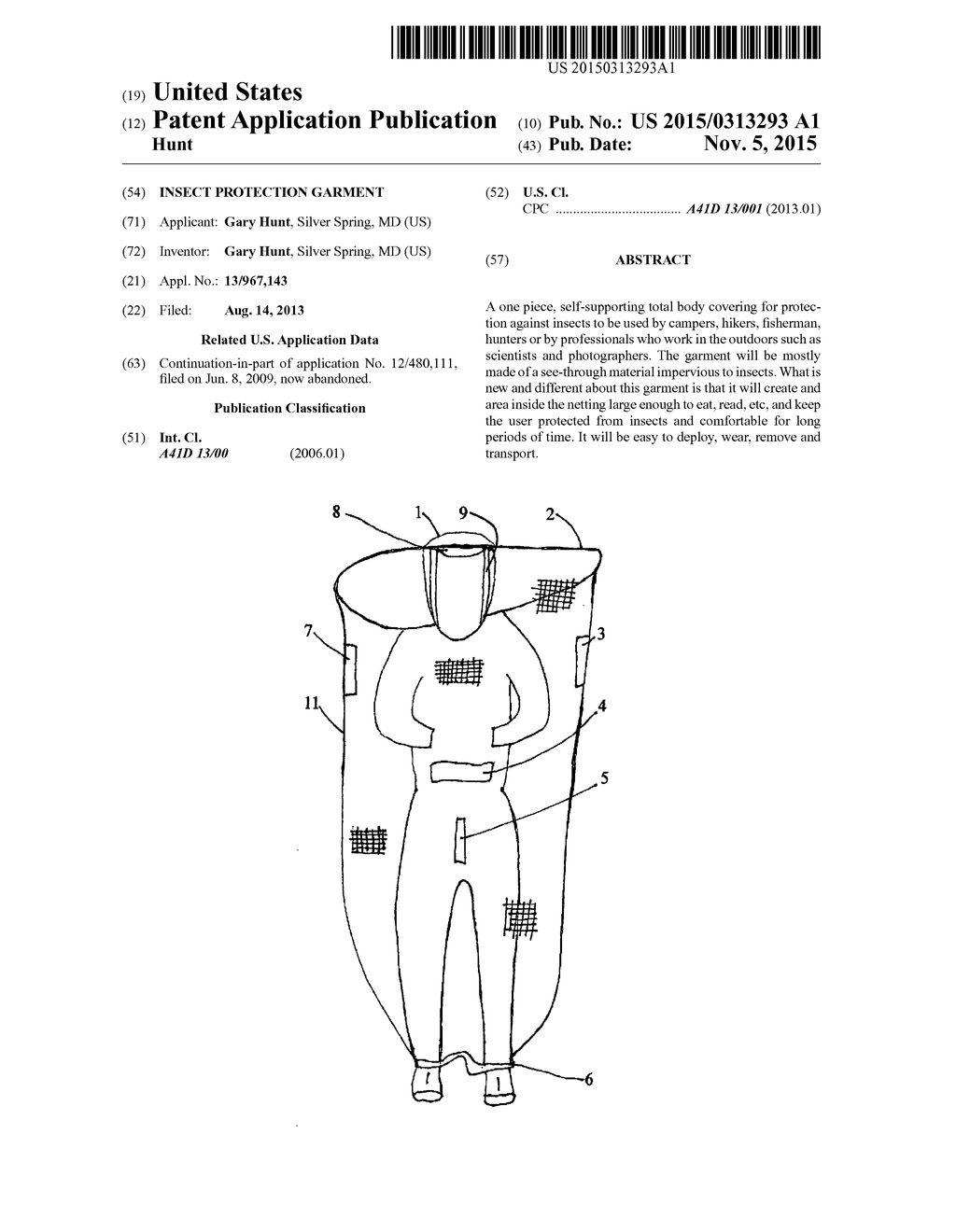 Insect Protection Garment - diagram, schematic, and image 01