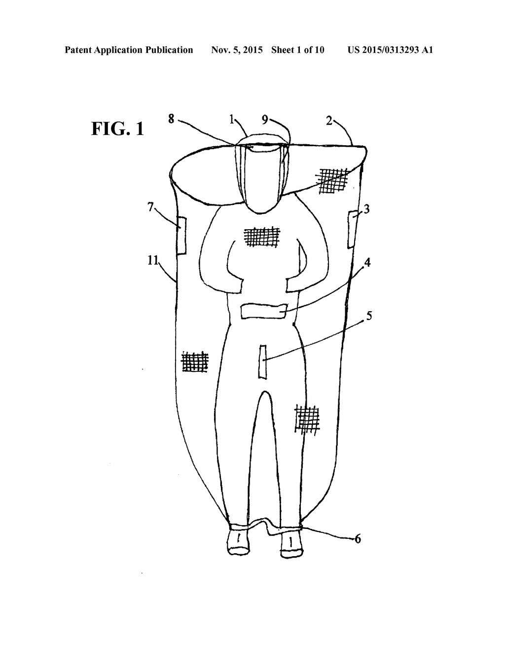 Insect Protection Garment - diagram, schematic, and image 02