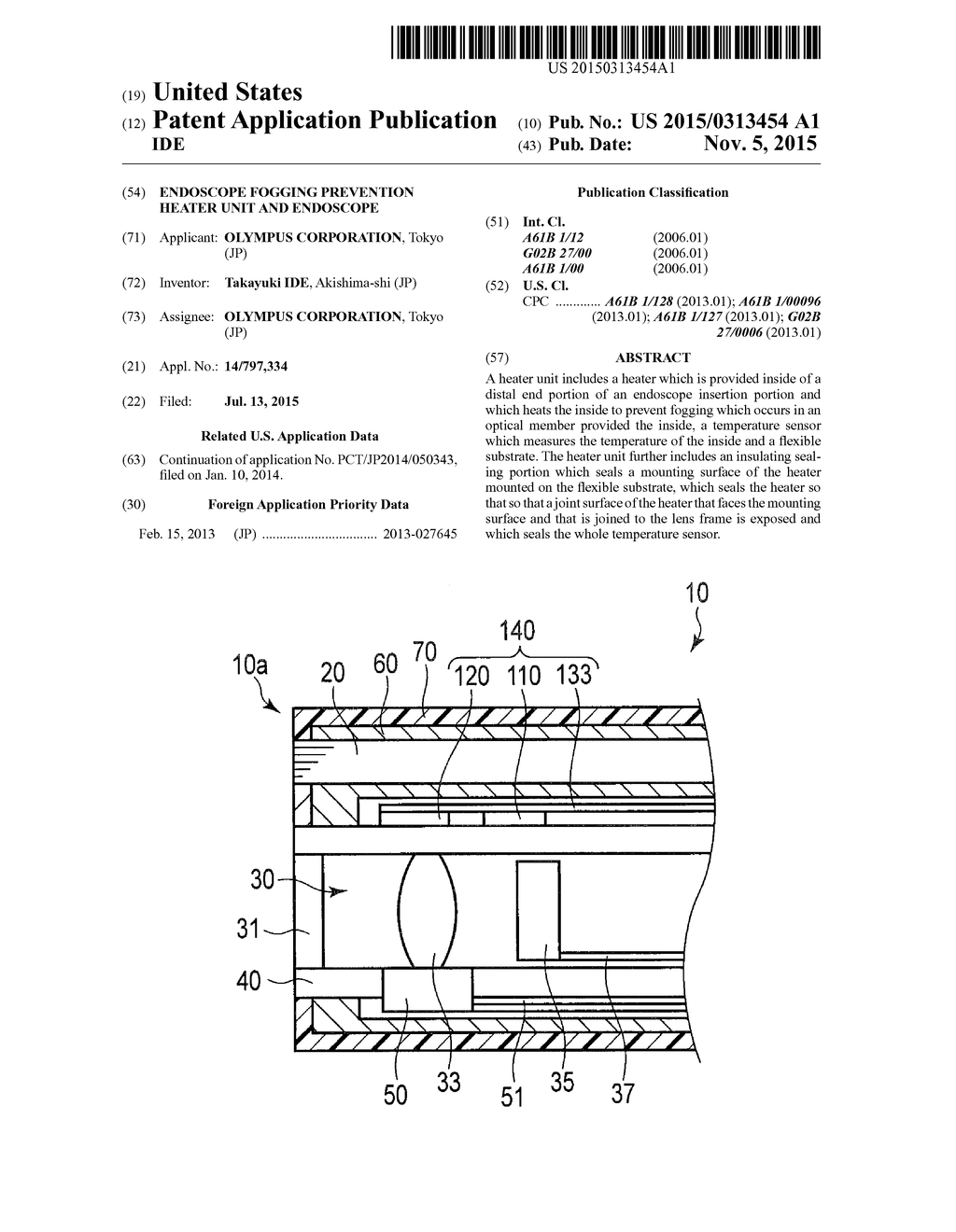 ENDOSCOPE FOGGING PREVENTION HEATER UNIT AND ENDOSCOPE - diagram, schematic, and image 01