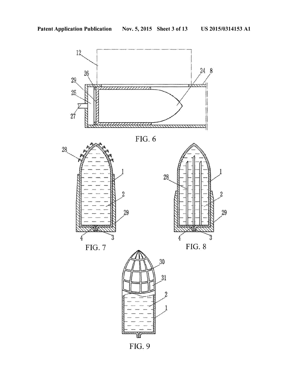 LIQUID PROJECTION BOMB, PROJECTING DEVICE AND DELIVERY METHOD THEREFOR - diagram, schematic, and image 04