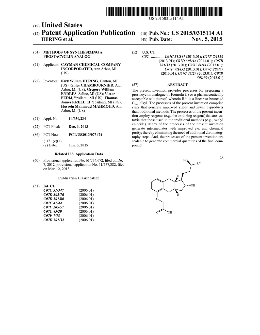 Methods of Synthesizing a Prostacyclin Analog - diagram, schematic, and image 01