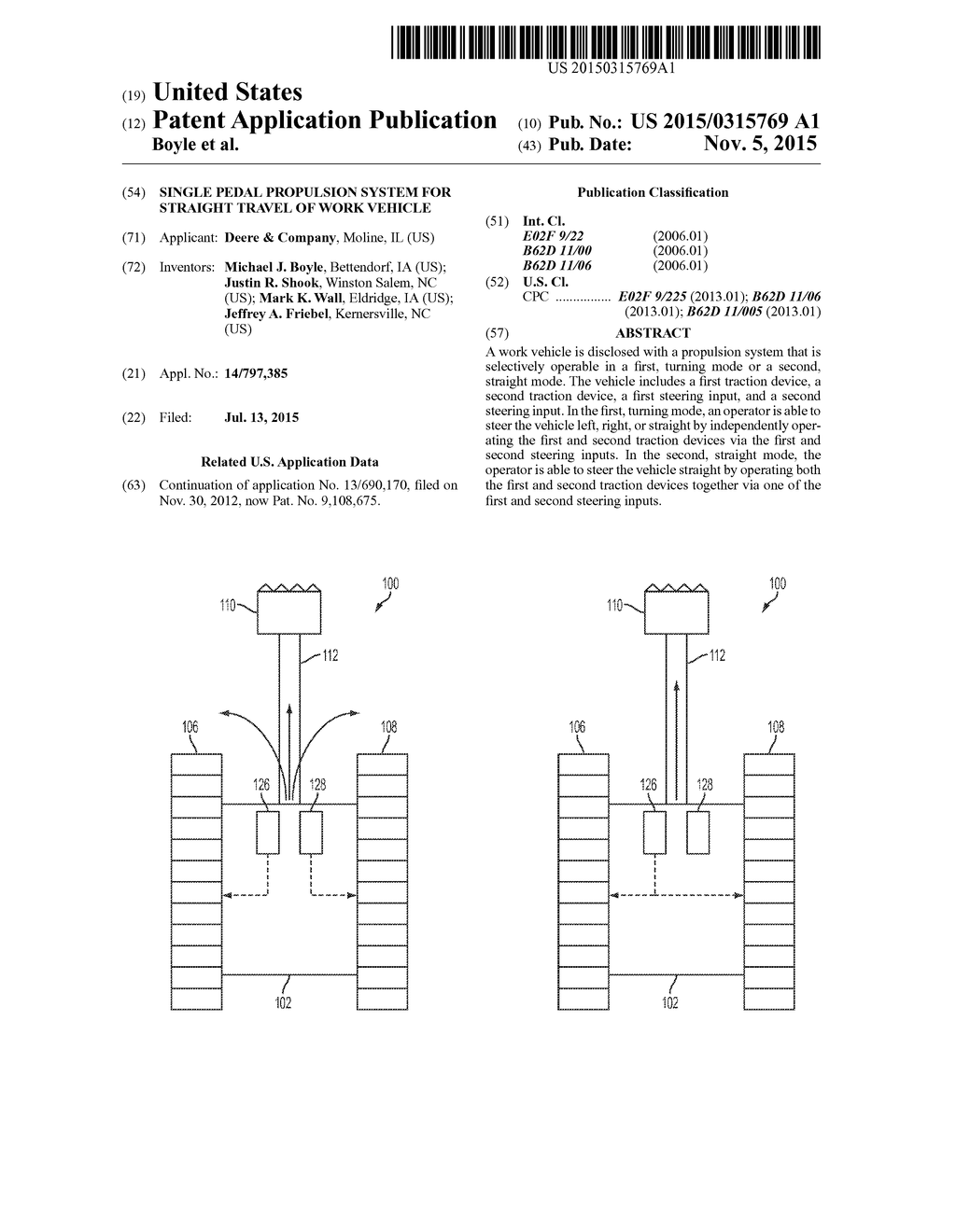 SINGLE PEDAL PROPULSION SYSTEM FOR STRAIGHT TRAVEL OF WORK VEHICLE - diagram, schematic, and image 01