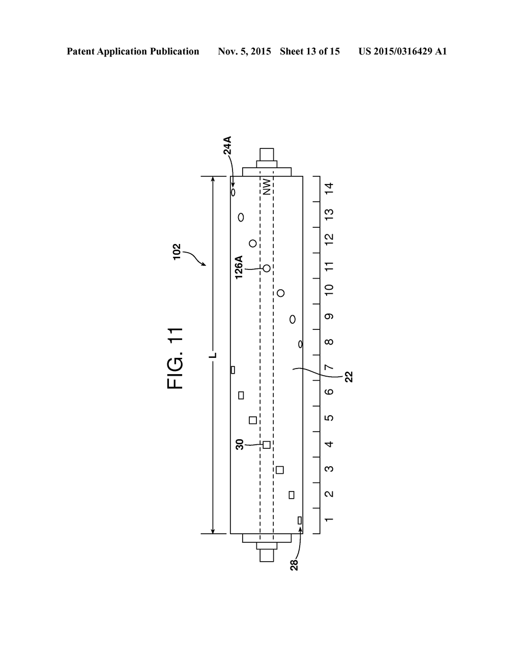 METHOD AND SYSTEM ASSOCIATED WITH A SENSING ROLL AND A MATING ROLL FOR     COLLECTING DATA INCLUDING FIRST AND SECOND SENSOR ARRAYS - diagram, schematic, and image 14