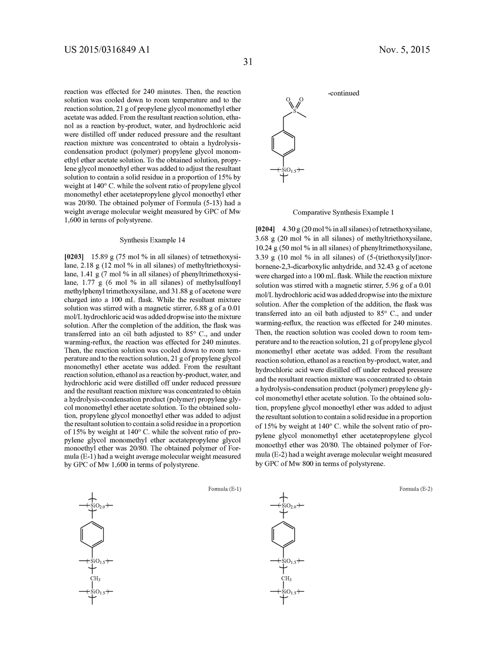 RESIST UNDERLAYER FILM FORMING COMPOSITION CONTAINING SILICON HAVING ESTER     GROUP - diagram, schematic, and image 32