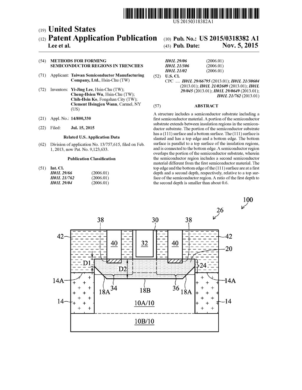 Methods for Forming Semiconductor Regions in Trenches - diagram, schematic, and image 01