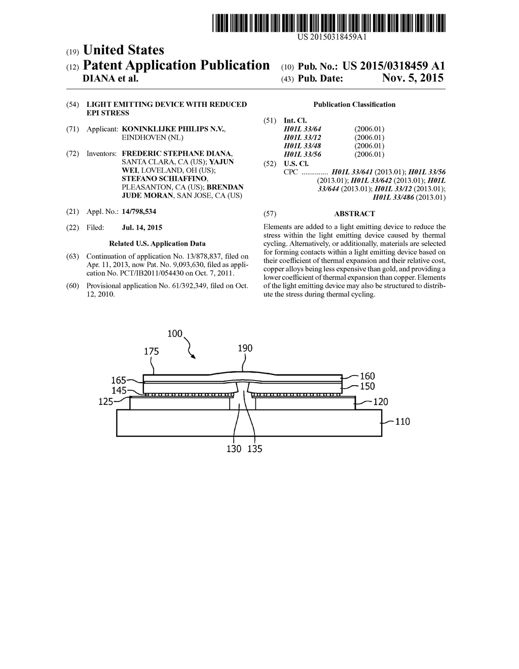 LIGHT EMITTING DEVICE WITH REDUCED EPI STRESS - diagram, schematic, and image 01