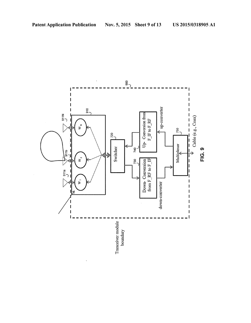 METHOD AND SYSTEM FOR HIGH-THROUGHPUT AND LOW-POWER COMMUNICATION LINKS IN     A DISTRIBUTED TRANSCEIVER NETWORK - diagram, schematic, and image 10