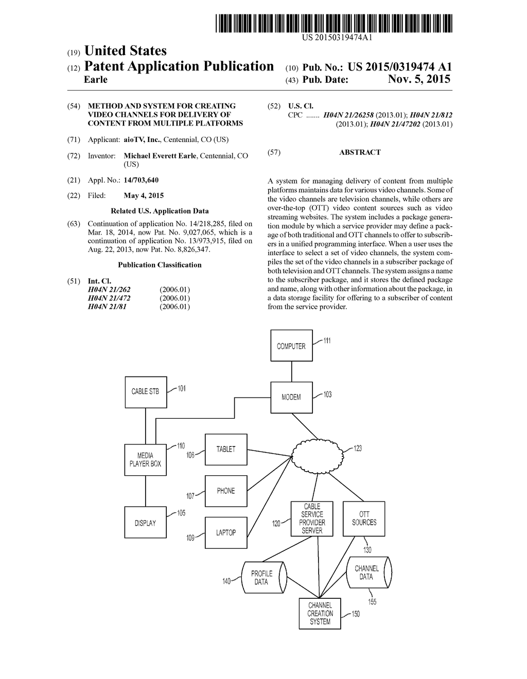 METHOD AND SYSTEM FOR CREATING VIDEO CHANNELS FOR DELIVERY OF CONTENT FROM     MULTIPLE PLATFORMS - diagram, schematic, and image 01