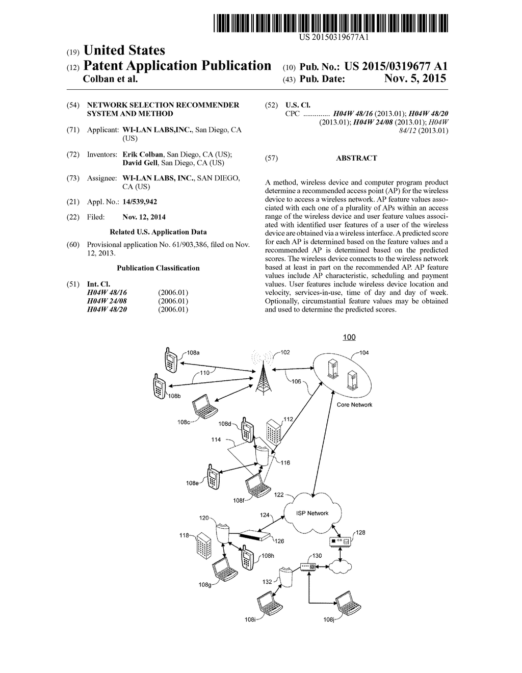 NETWORK SELECTION RECOMMENDER SYSTEM AND METHOD - diagram, schematic, and image 01