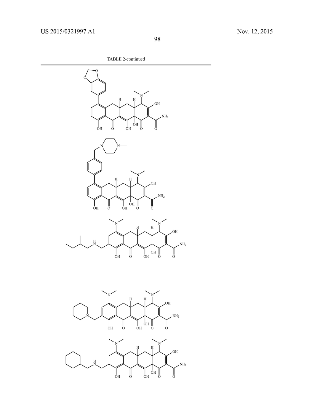 METHODS OF USING SUBSTITUTED TETRACYCLINE COMPOUNDS TO MODULATE RNA - diagram, schematic, and image 100