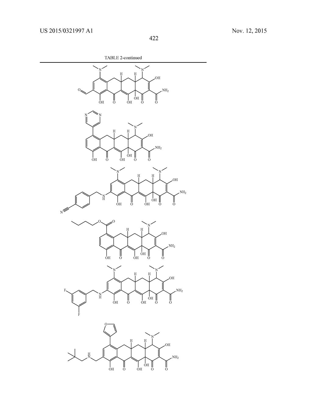 METHODS OF USING SUBSTITUTED TETRACYCLINE COMPOUNDS TO MODULATE RNA - diagram, schematic, and image 424