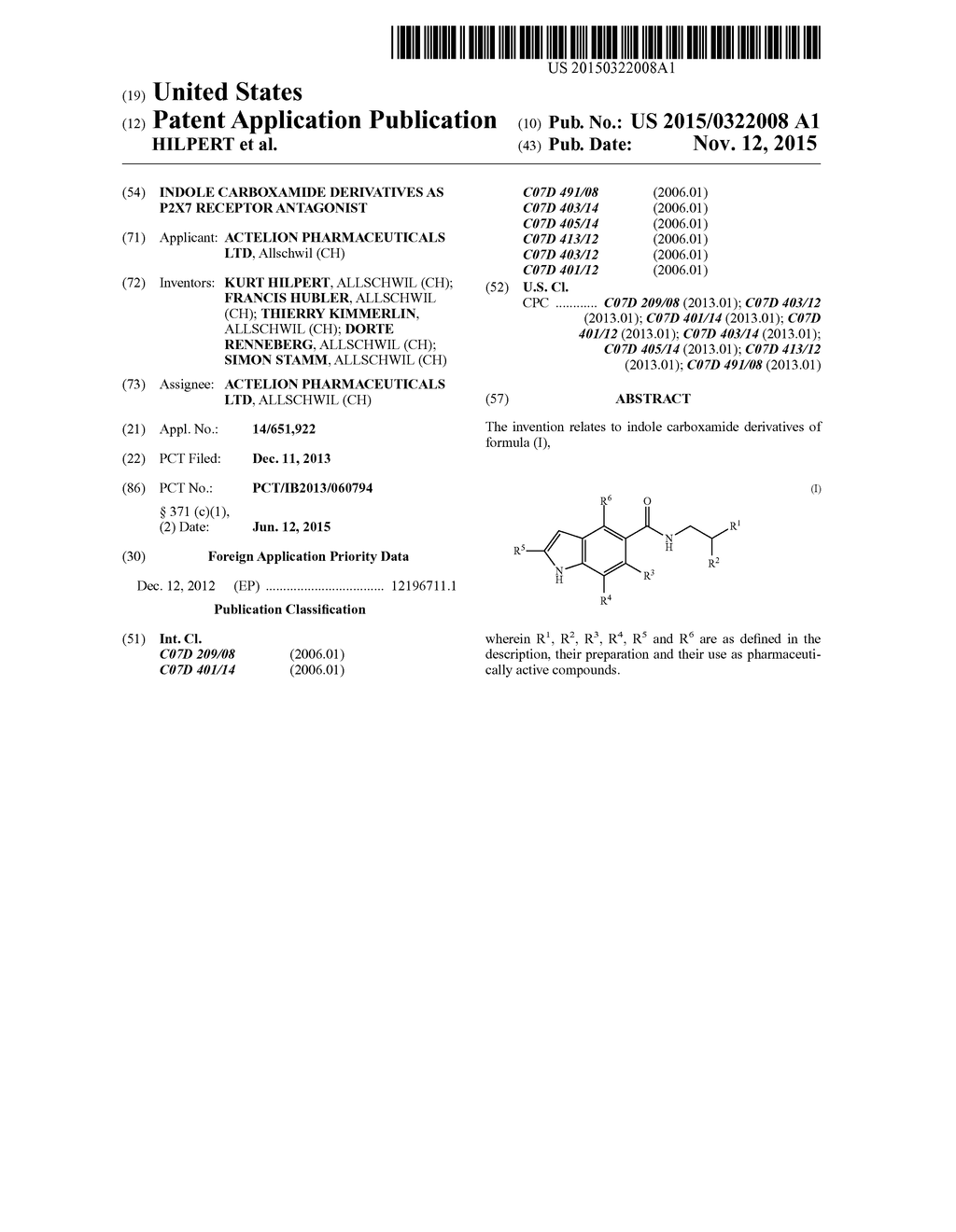 INDOLE CARBOXAMIDE DERIVATIVES AS P2X7 RECEPTOR ANTAGONIST - diagram, schematic, and image 01