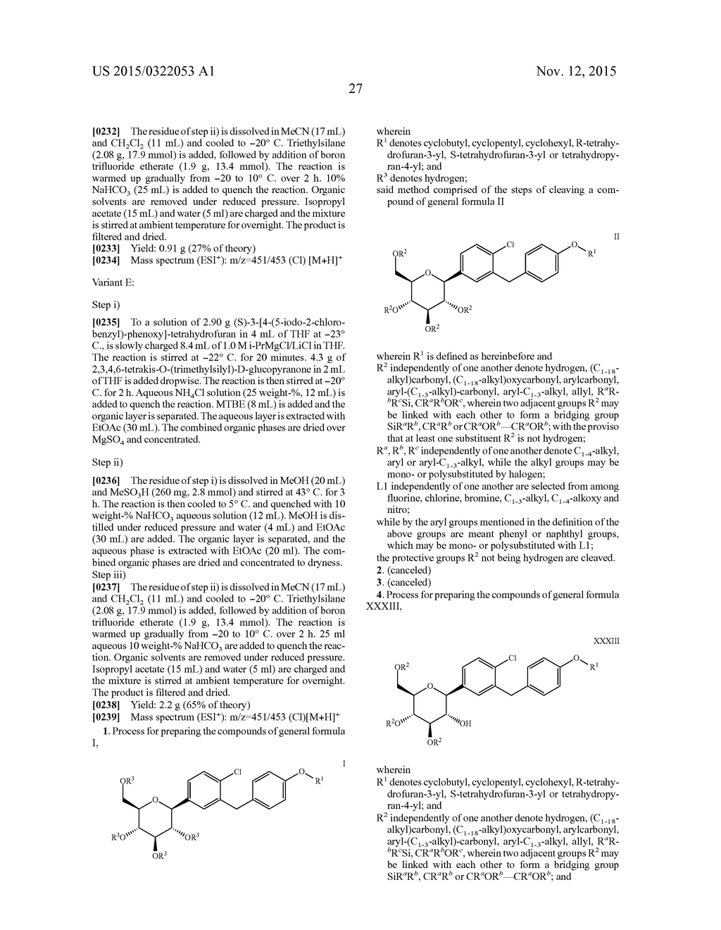 PROCESSES FOR PREPARING OF GLUCOPYRANOSYL-SUBSTITUTED BENZYL-BENZENE     DERIVATIVES AND INTERMEDIATES THEREIN - diagram, schematic, and image 28