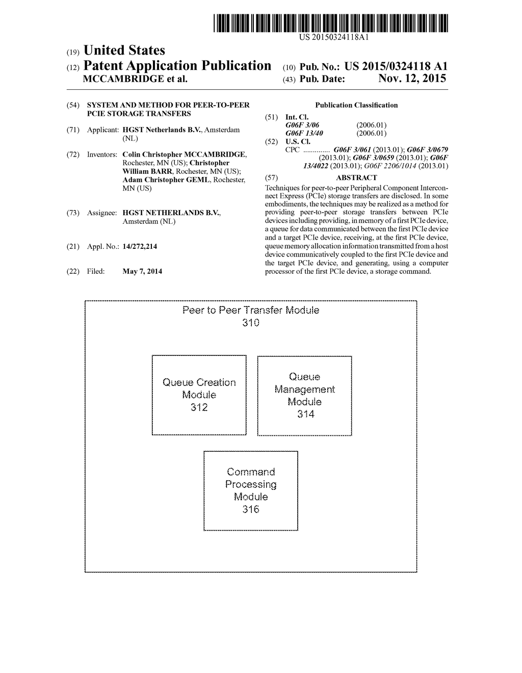 SYSTEM AND METHOD FOR PEER-TO-PEER PCIe STORAGE TRANSFERS - diagram, schematic, and image 01