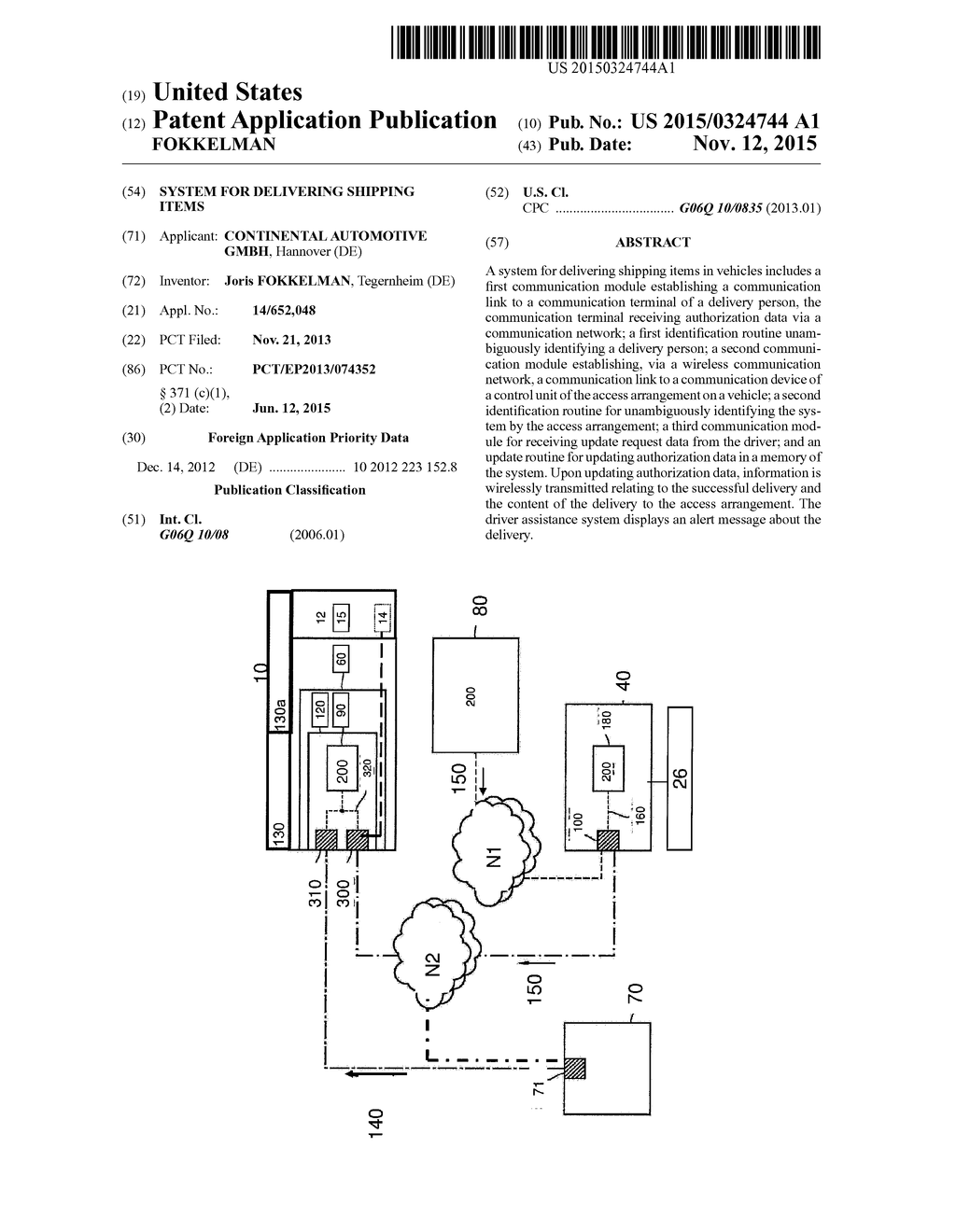 SYSTEM FOR DELIVERING SHIPPING ITEMS - diagram, schematic, and image 01