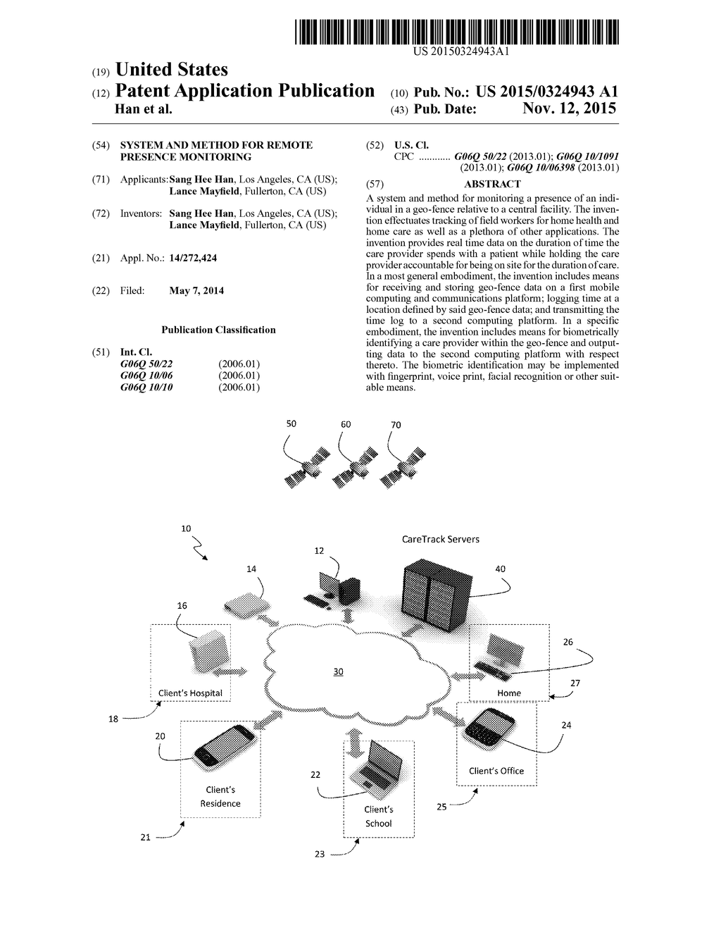 SYSTEM AND METHOD FOR REMOTE PRESENCE MONITORING - diagram, schematic, and image 01