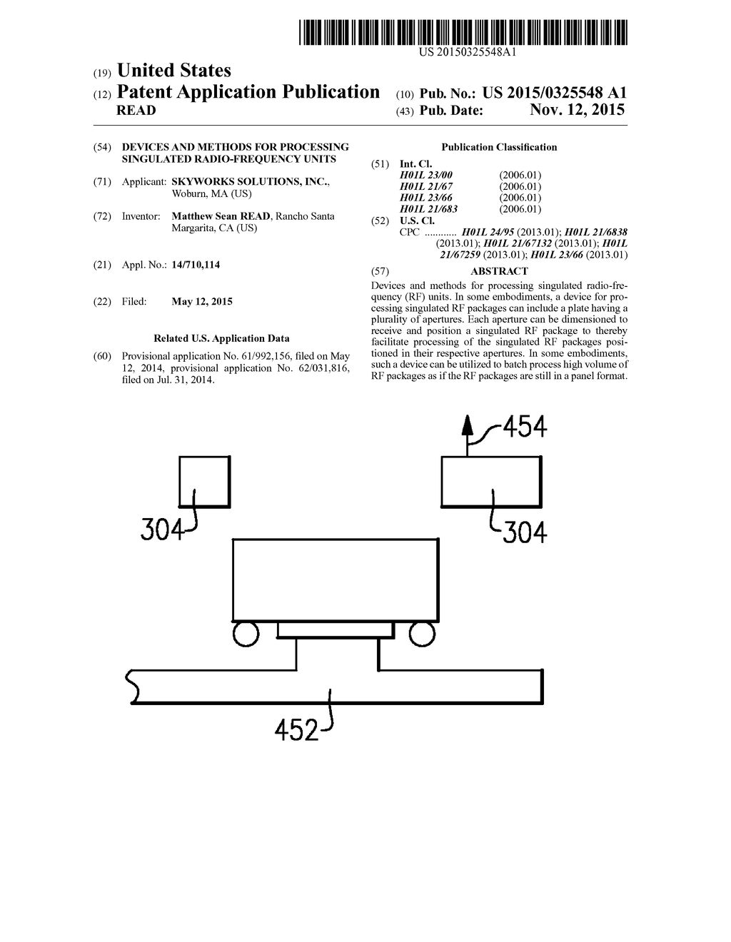 DEVICES AND METHODS FOR PROCESSING SINGULATED RADIO-FREQUENCY UNITS - diagram, schematic, and image 01